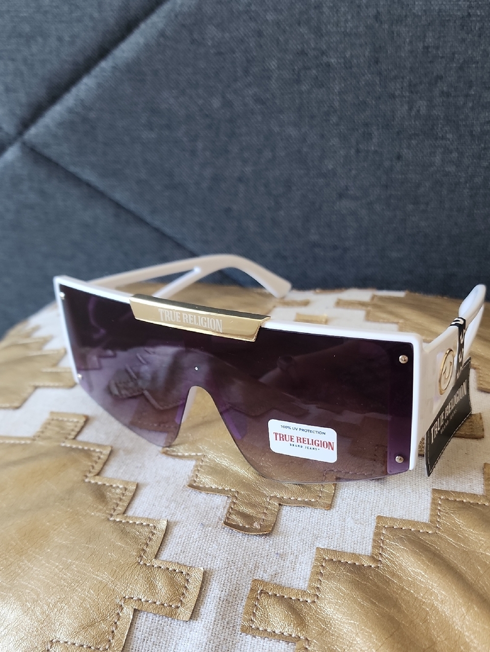 True Religion White Frame Sunglasses